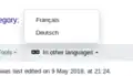 Language menu