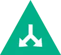 A decision point with a two-way split