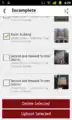 Incomplete uploads