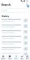 Variance B that displays three dots for a drop down with a notification indicator over the dots on the Search page