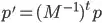 p'=M^T p