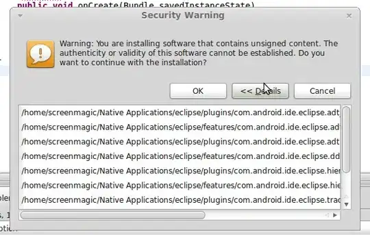 results of running in command line
