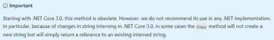 Doc warning from Microsoft documentation