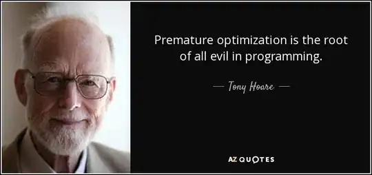 Premature optimization is the root of all evil in programming!