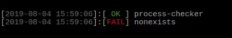 bash-helpers includes status output