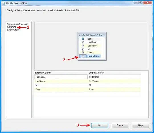 Flat file editor columns