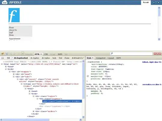 screenshot of debug
