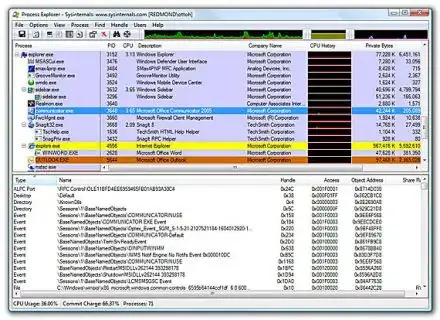 Process Explorer window