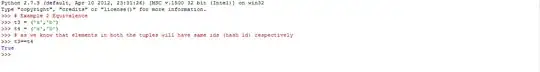 Equivalence between 2 tuples