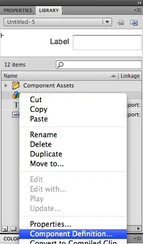 component definition panel