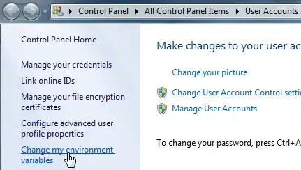 Change my environment variables