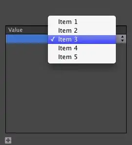 Dark TableView with a white menu and white menu items
