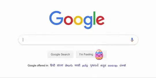 bing logo on google homepage