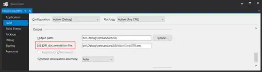 Uncheck XML documentation file