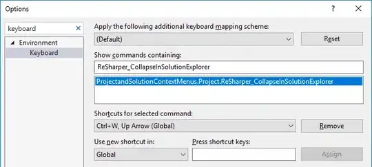 Screenshot of running script