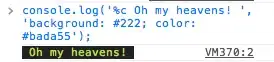 Console color example in Chrome