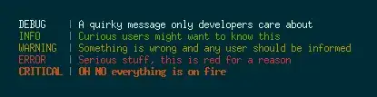 Colorlog output