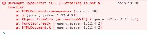 screenshot of console error