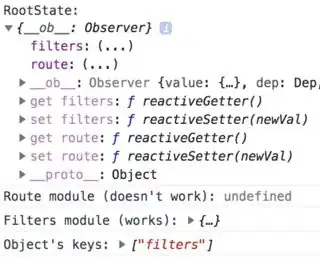 Console log output