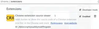 Chrome UI showing extension ID with 32 letters