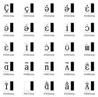 Exported Glyphs