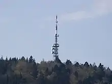 Cholfirst Sendeturm von Schaffhausen aus gesehen
