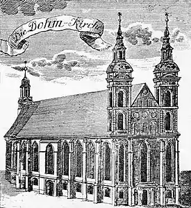 Domkirche anstelle des Schloßplatzes, um 1730
