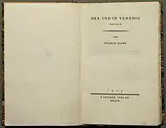 Erstausgabe des Verlags S.&nbsp;Fischer, 1913 (3. Druck)