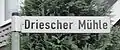 Straßenschild Driescher Mühle in Dremmen