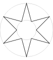 6-zackiger Stern, z.&nbsp;B. in der Stadtflagge von Chicago (USA) 
  
    
      
        α
        =
        π
        
          /
        
        6
      
    
    {\displaystyle \alpha =\pi /6}
