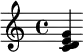 \relative c' { <c d e g> }
