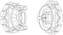 Das androgyne Kopplungssystem APAS-89 von Buran, für das Space Shuttle zu APAS-95 weiterentwickelt