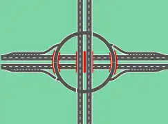 Throughabout als Anschlussstelle, mehrfach verwendet in Guadalajara, auf der Avenue México.20°&nbsp;40′&nbsp;46″&nbsp;N, 103°&nbsp;23′&nbsp;3″&nbsp;W20.67956-103.3840620°&nbsp;39′&nbsp;59″&nbsp;N, 103°&nbsp;23′&nbsp;34″&nbsp;W20.66649-103.3928