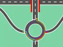 Vier RampenWege und Auslastung im Kreisverkehr (ohne Durchgangsverkehr des Zubringers)
