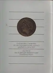 Urkunde zur Marie-Juchacz-Plakette
