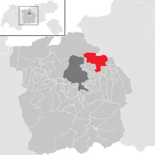 Lage der Gemeinde Absam im Bezirk Innsbruck-Land (anklickbare Karte)