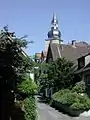 Adolf-Clarenbach-Straße mit Blick auf die ev. Stadtkirche