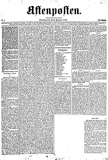 Aftenposten vom 2. Januar 1879