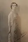 Aline Sanden im Jahr 1911 mit Autogramm
