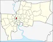 Karte von Bangkok, Thailand mit Pom Prap Sattru Phai