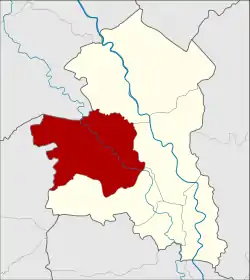 Karte von Sing Buri, Thailand, mit Bang Rachan