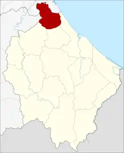 Karte von Narathiwat, Thailand, mit Amphoe Bacho