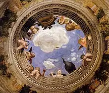 Hell-Dunkel-Modellierungen und perspektivische Verkürzungen. Andrea Mantegna (1431–1506): Deckenbemalung mit illusionistischer Raumöffnung.