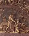 Andrea Mantegna: Opferung Isaaks mit schützender Hand Gottes