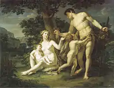 Adam und Eva mit ihren Kindern