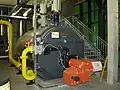 Gaskessel im Biomasse-Heizwerk Haid