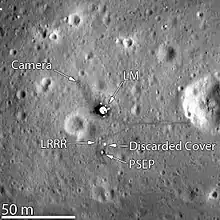 Apollo-11-Landestelle aus 24&nbsp;km Höhe (LRO, 7. März 2012)