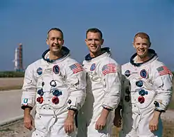 Apollo 9 – v.&nbsp;l.&nbsp;n.&nbsp;r. James McDivitt, David Scott, Russell Schweickart