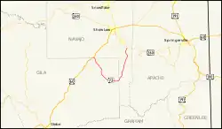 Karte der Arizona State Route 73
