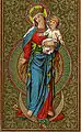 Madonna, Chromolithographie mit Golddruck 1895, Format 5,5 × 9&nbsp;cm